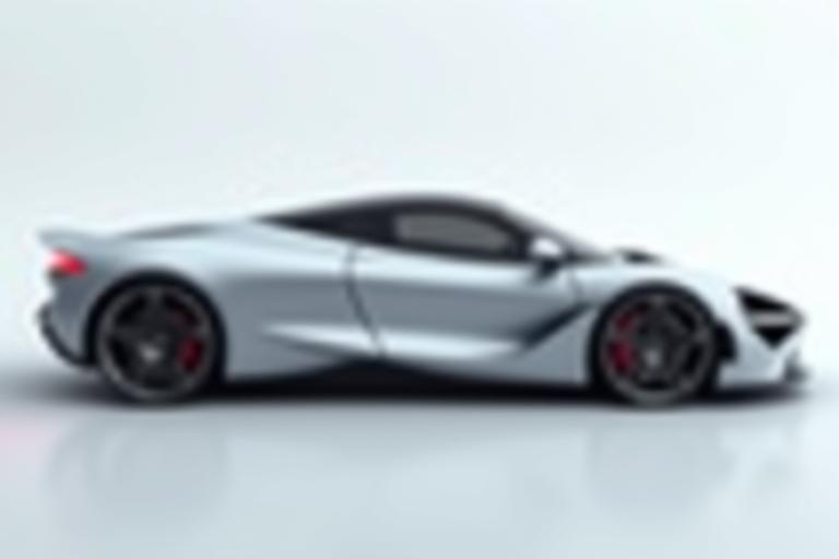A sleek, modern silver sports car.